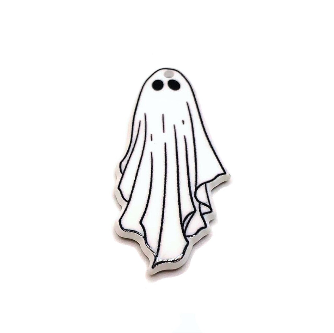 1, 4 or 20 Pieces: White Goth Ghost Halloween Charms: Double Sided